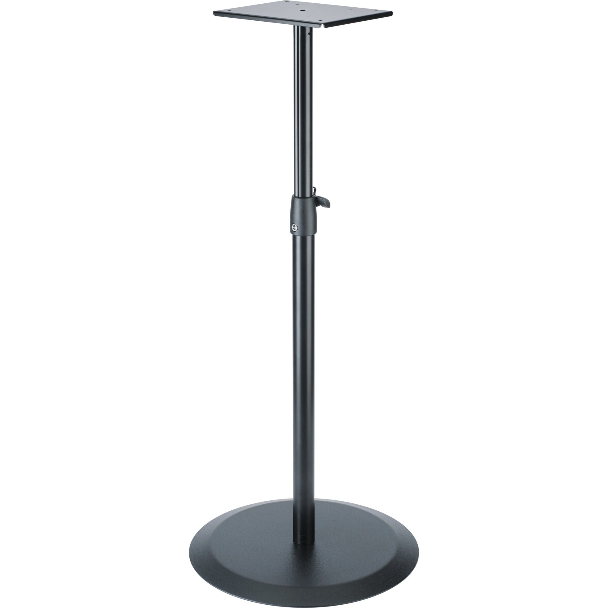 K&M 26740 studio monitor stands, hero shot in black