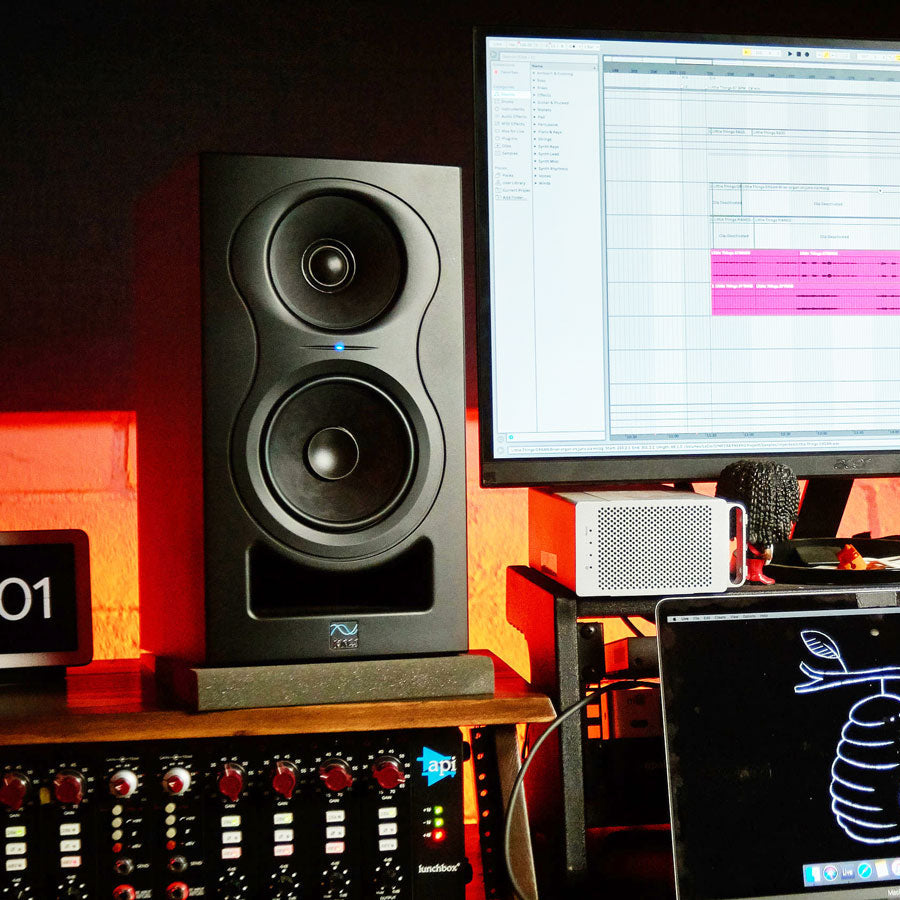 Kali Audio IN-5 active nearfield monitor, front view, black