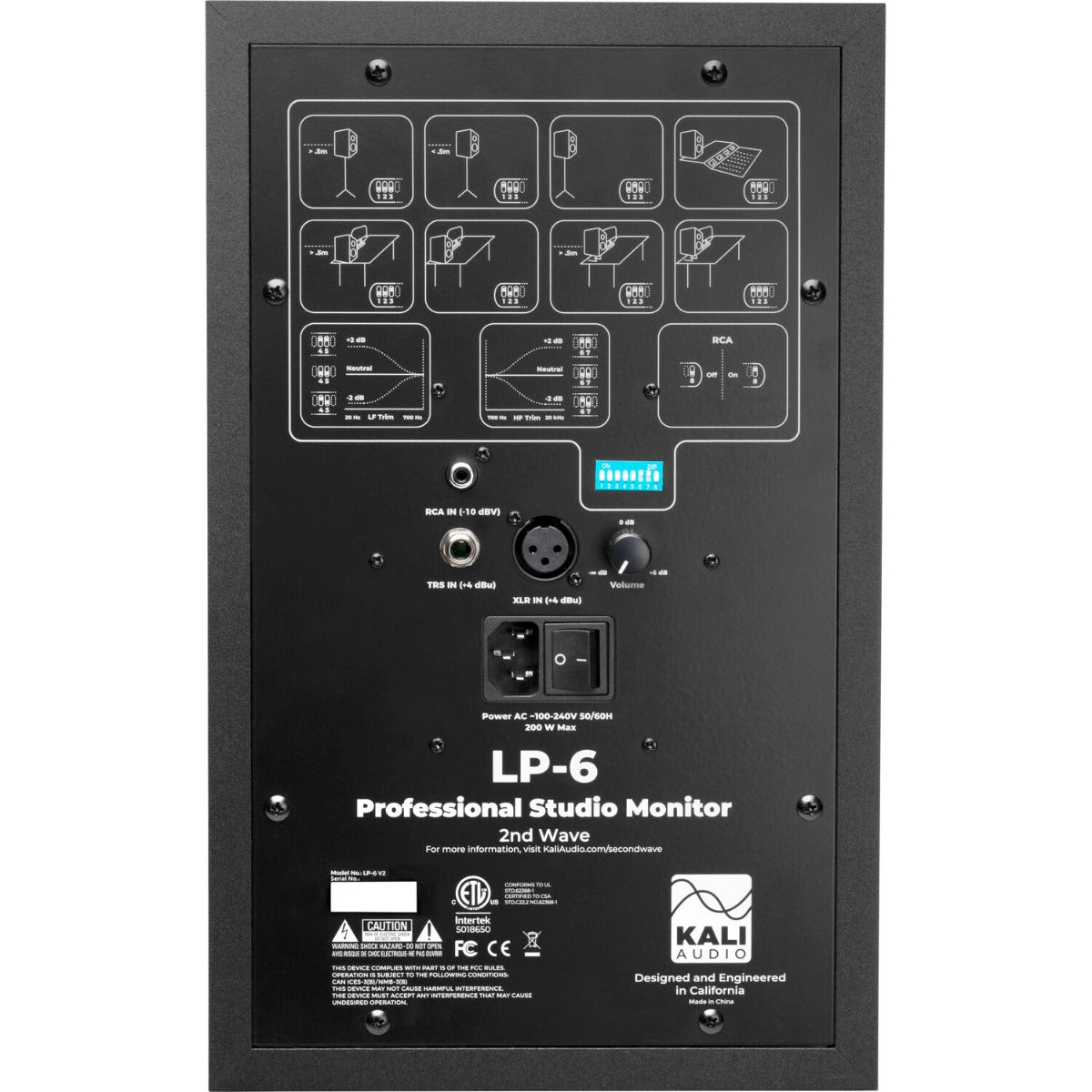 Kali Audio LP-6 V2 active studio monitor, in black, lifestyle setting