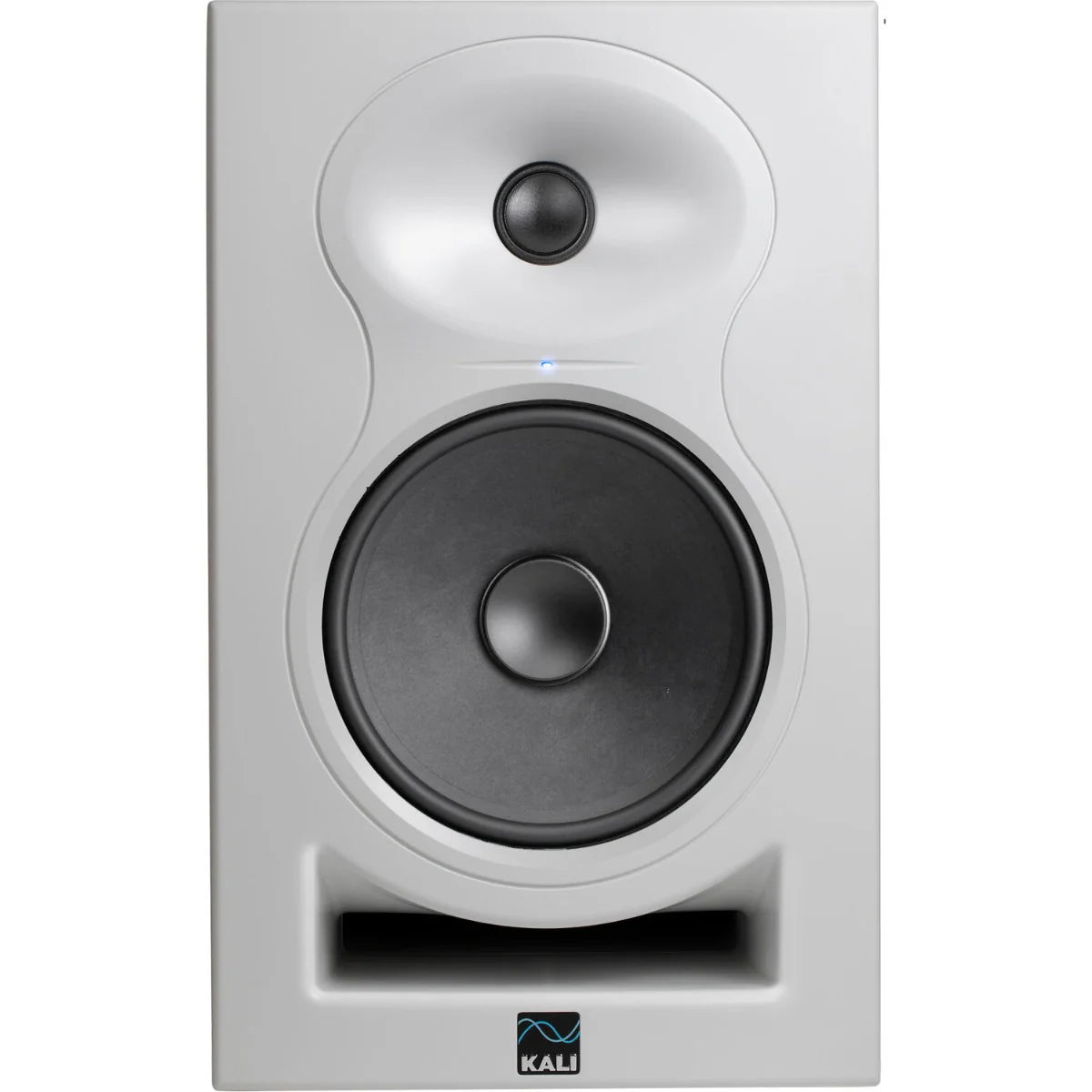Kali Audio LP-6 V2 active studio monitor, in black, lifestyle setting