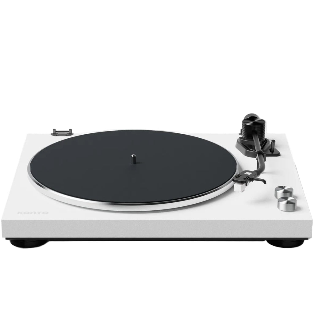 Kanto Audio OBI3 turntable, in black, front view