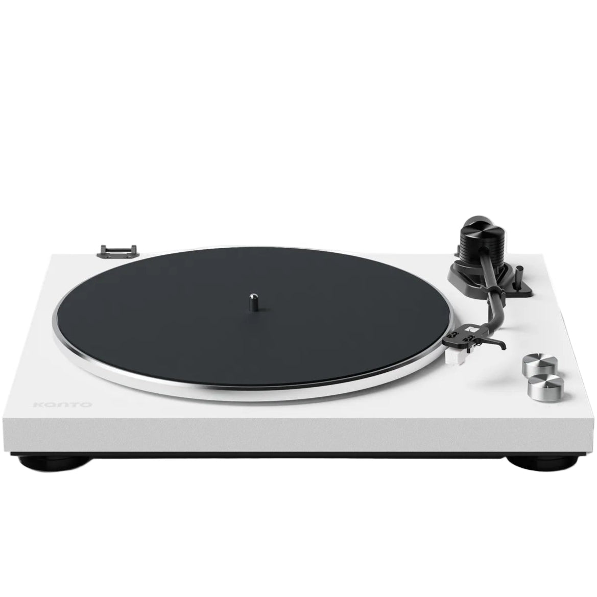 Kanto Audio OBI3 turntable, in black, front view