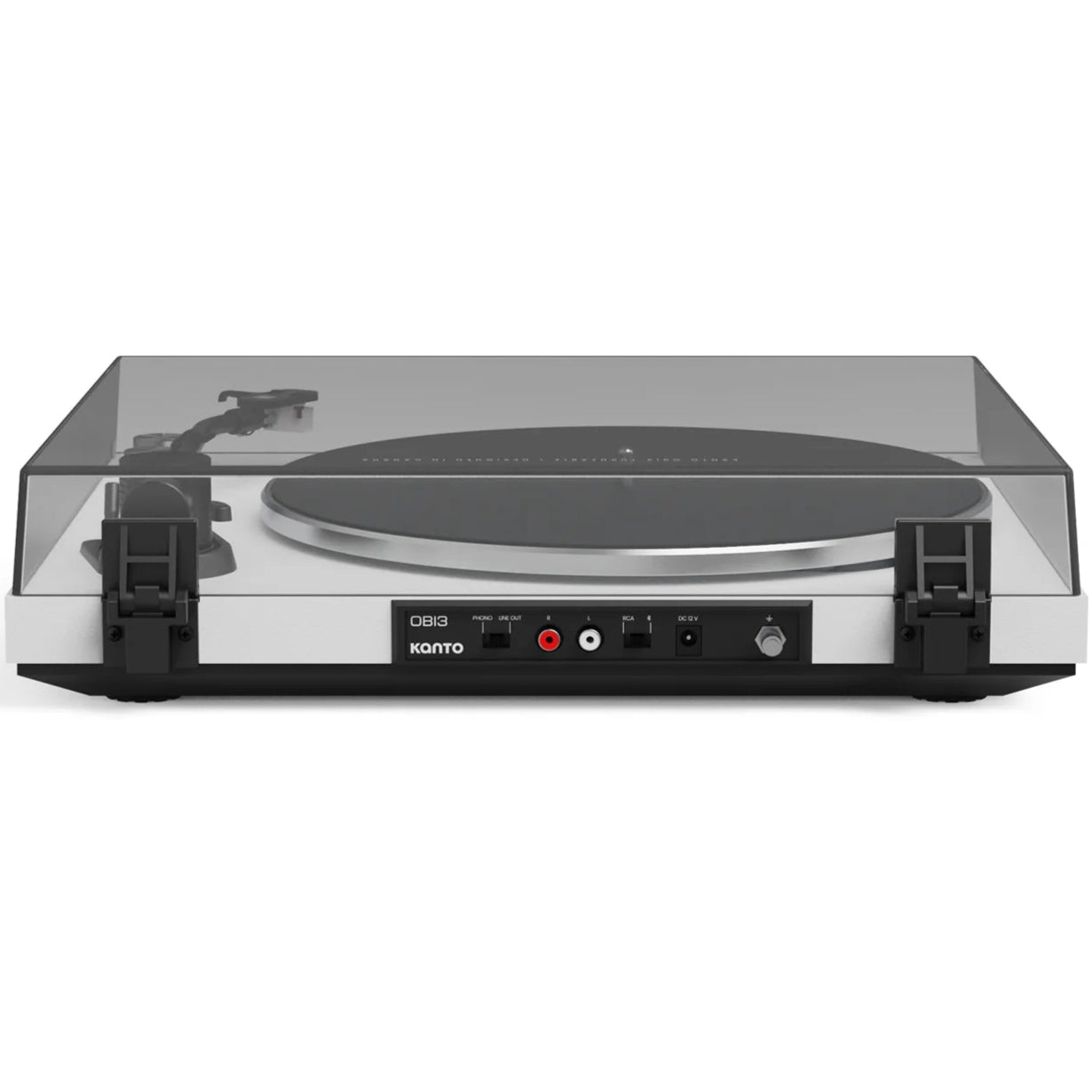 Kanto Audio OBI3 turntable, in white, rear view