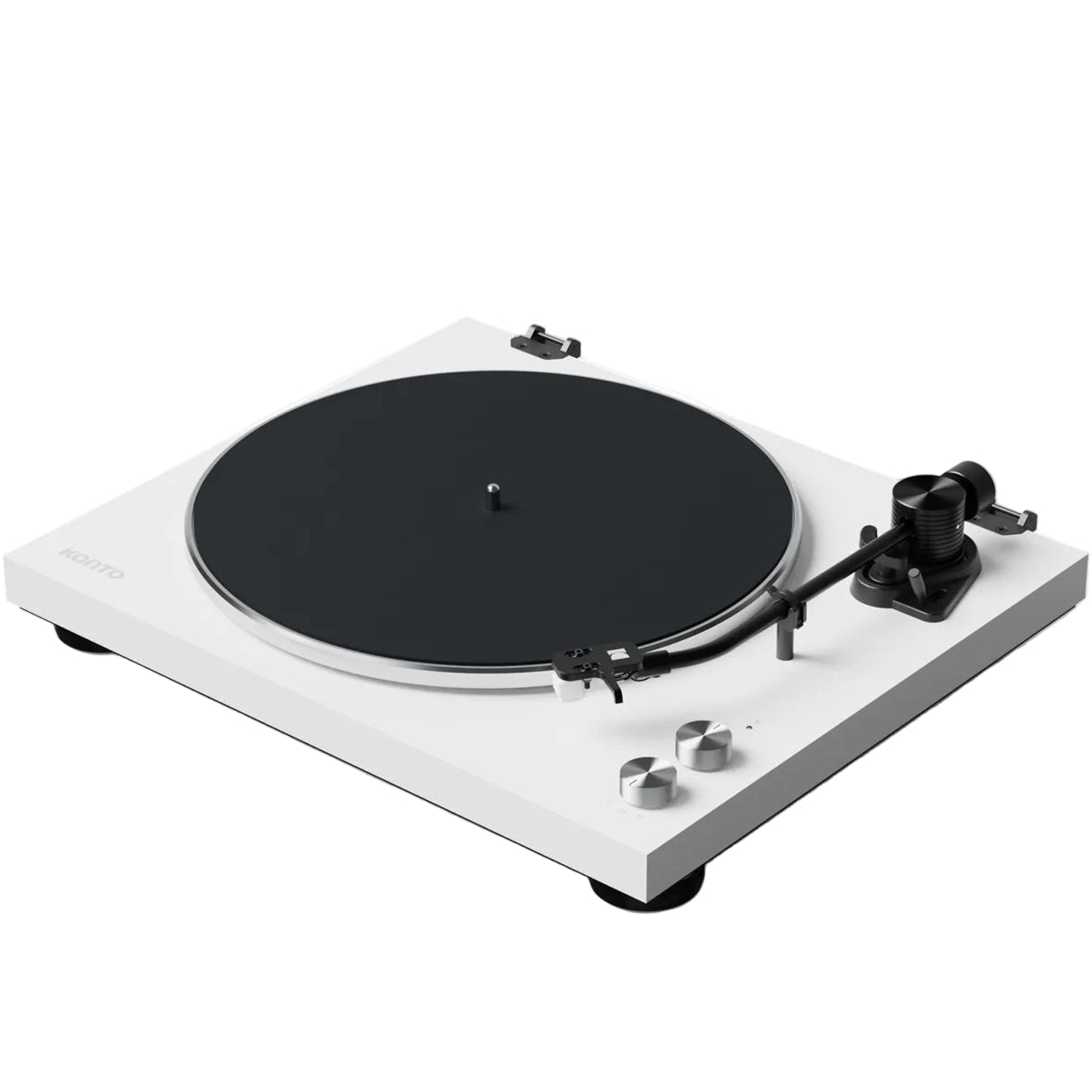 Kanto Audio OBI3 turntable, in white, side view