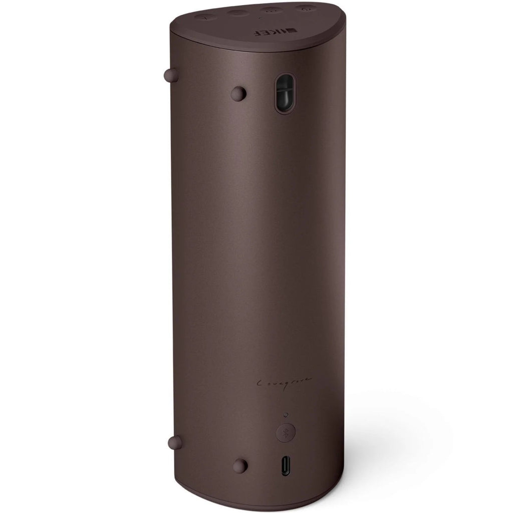 KEF Muo portable speakers, brown back view
