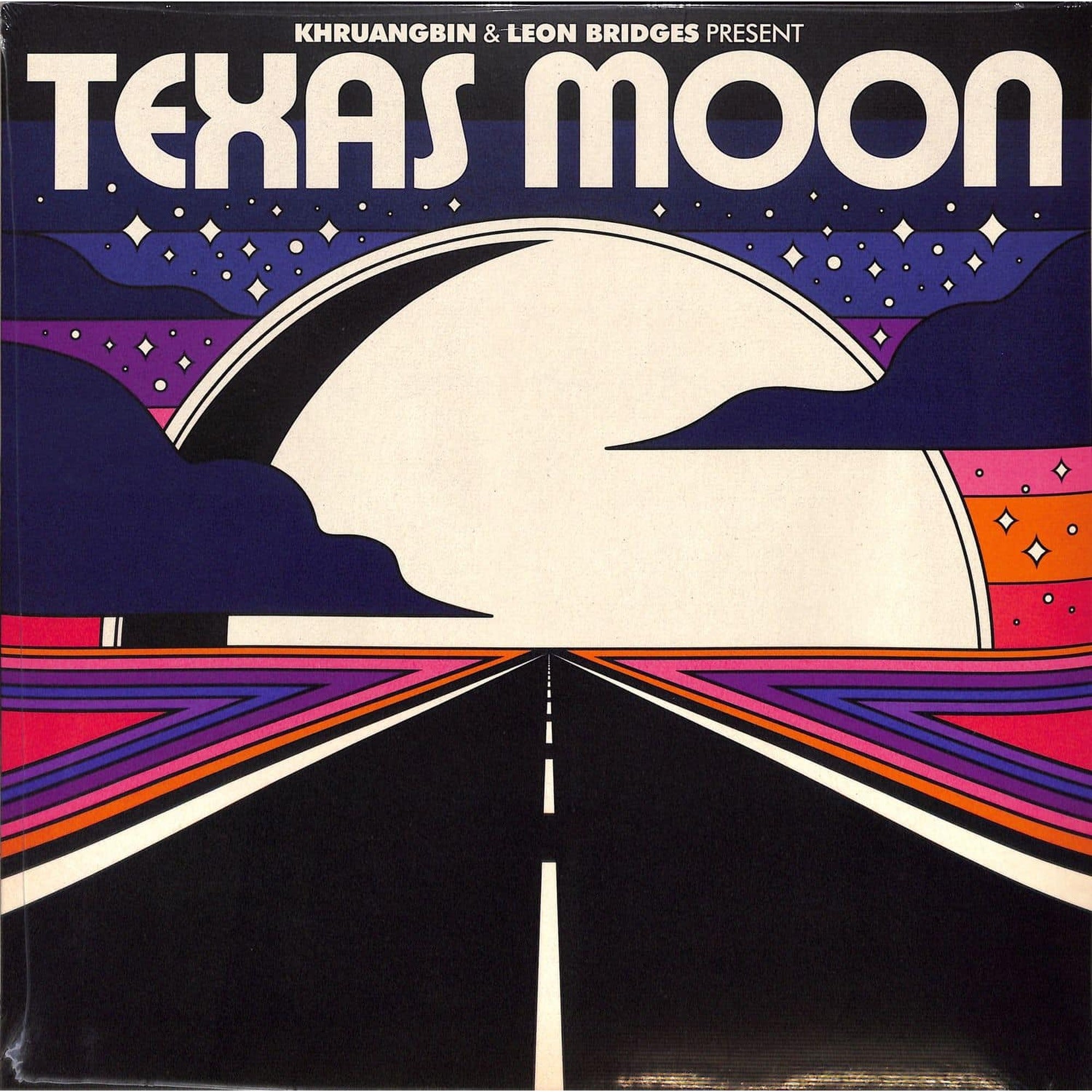 Black vinyl LP of Khruangbin & Leon Bridges' Texas Moon album, featuring Funk, Soul, and Jazz genres by Dead Oceans.