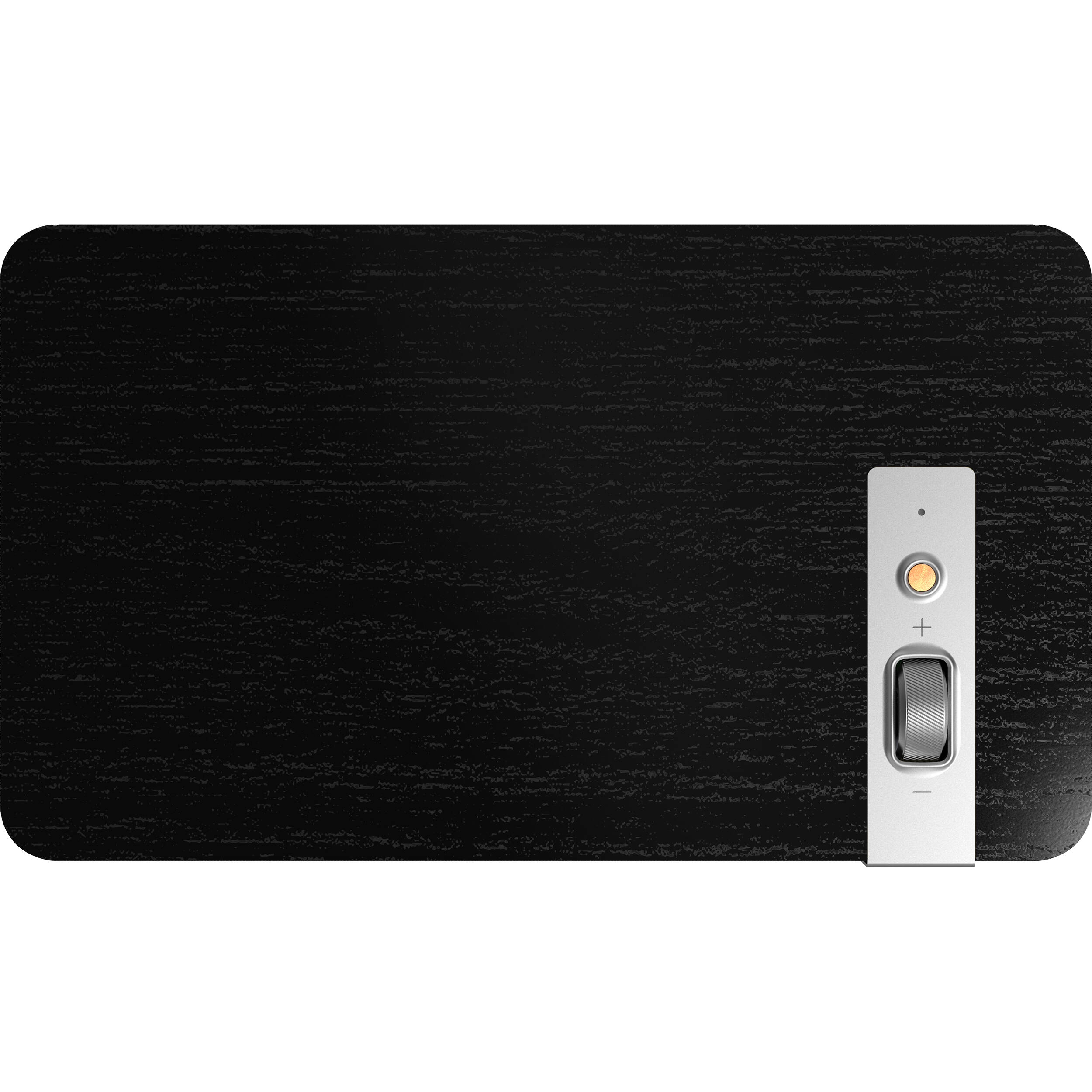 Klipsch The Three Plus wireless speaker, top view of controls in black