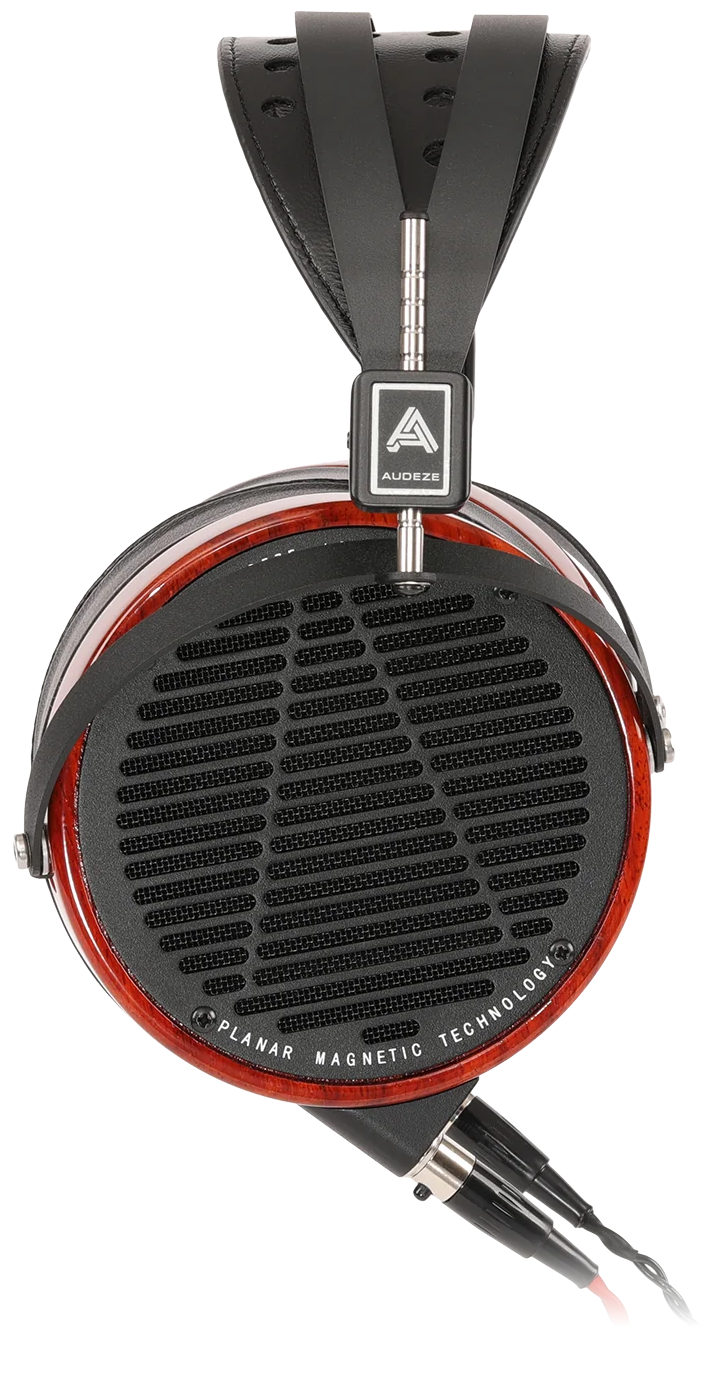 Audeze LCD-2 Leather-Free wired headphones shown from a side view, featuring large ear cups and sleek design.