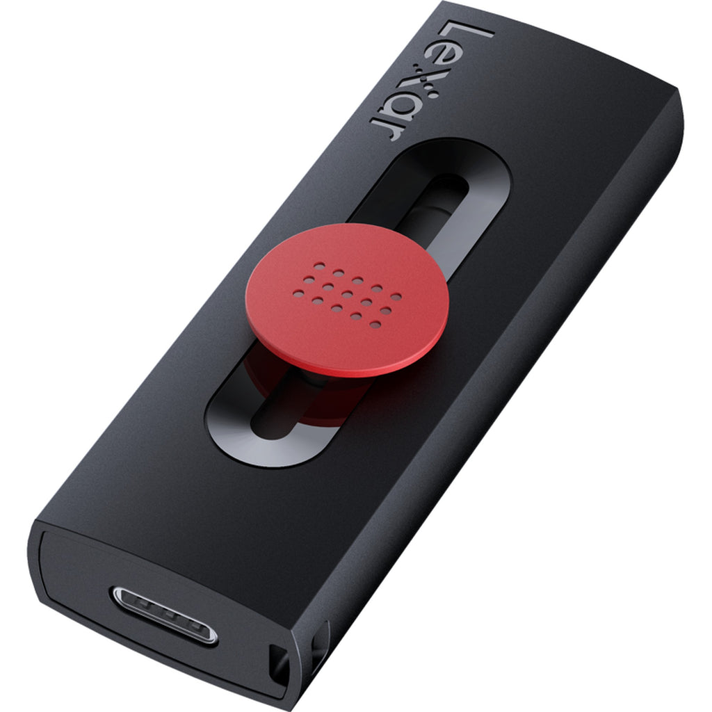 Lexar JumpDrive D300 R100 USB 3.2 flash drive with USB-A and USB-C ports, compact storage device for data transfer