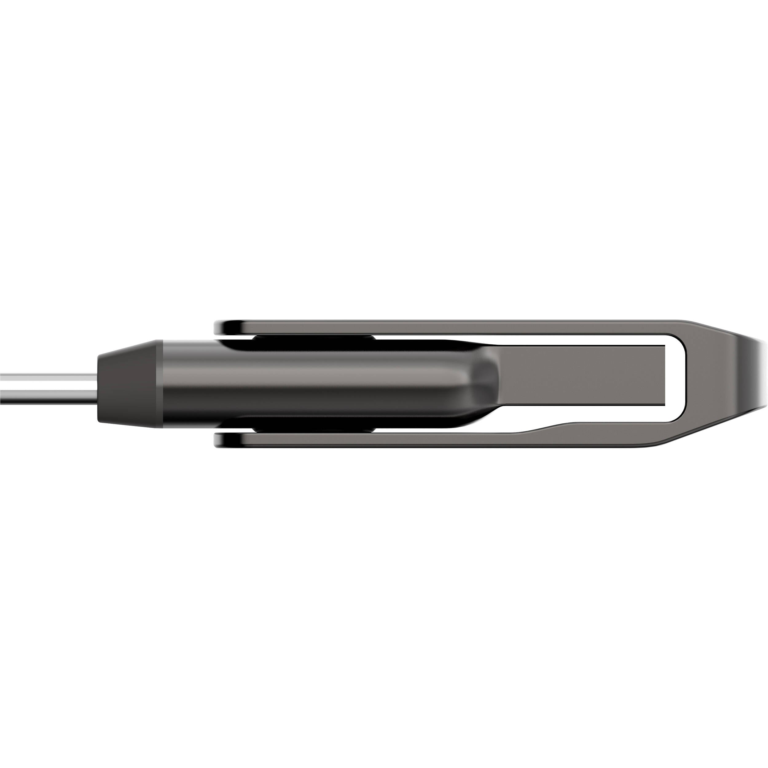 Lexar JumpDrive Dual Drive D400 USB stick, top view of swivel housing