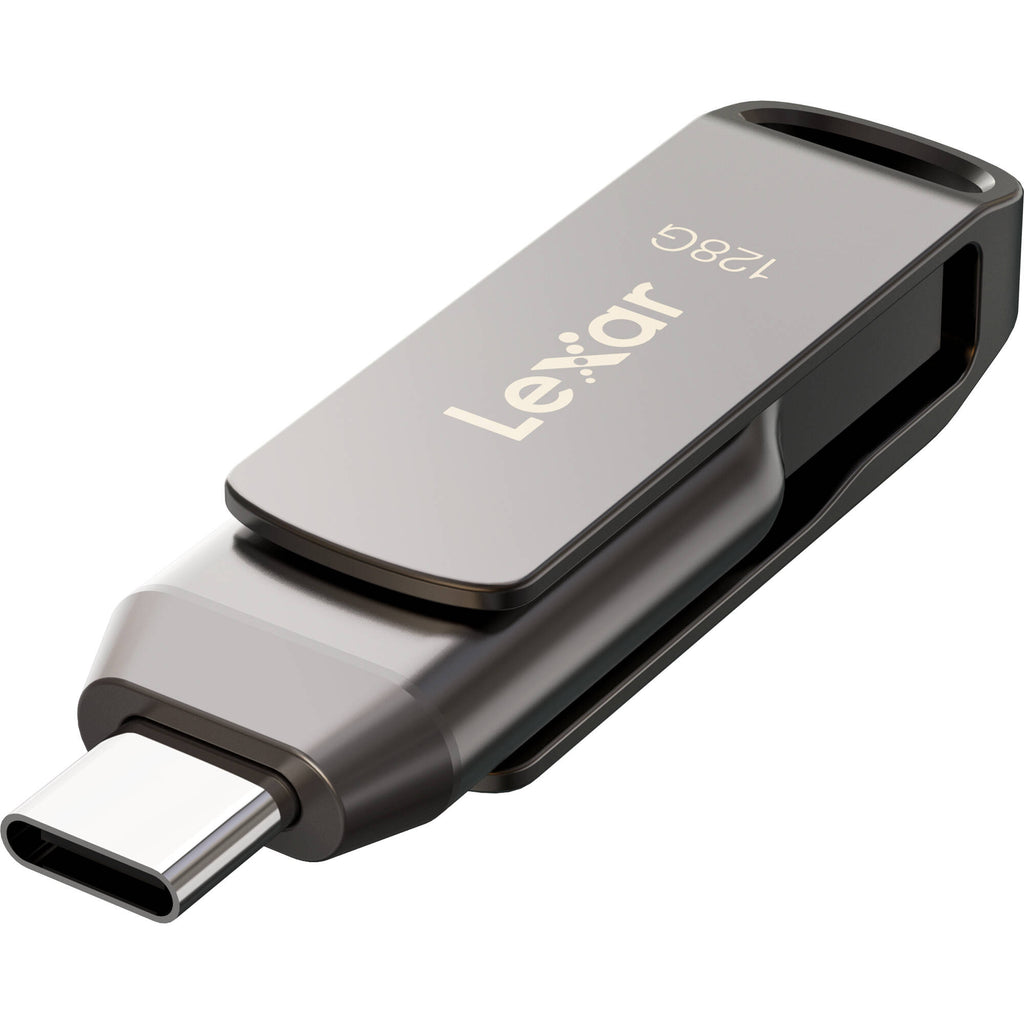 Lexar JumpDrive Dual Drive D400 USB stick, USB-C connector extended