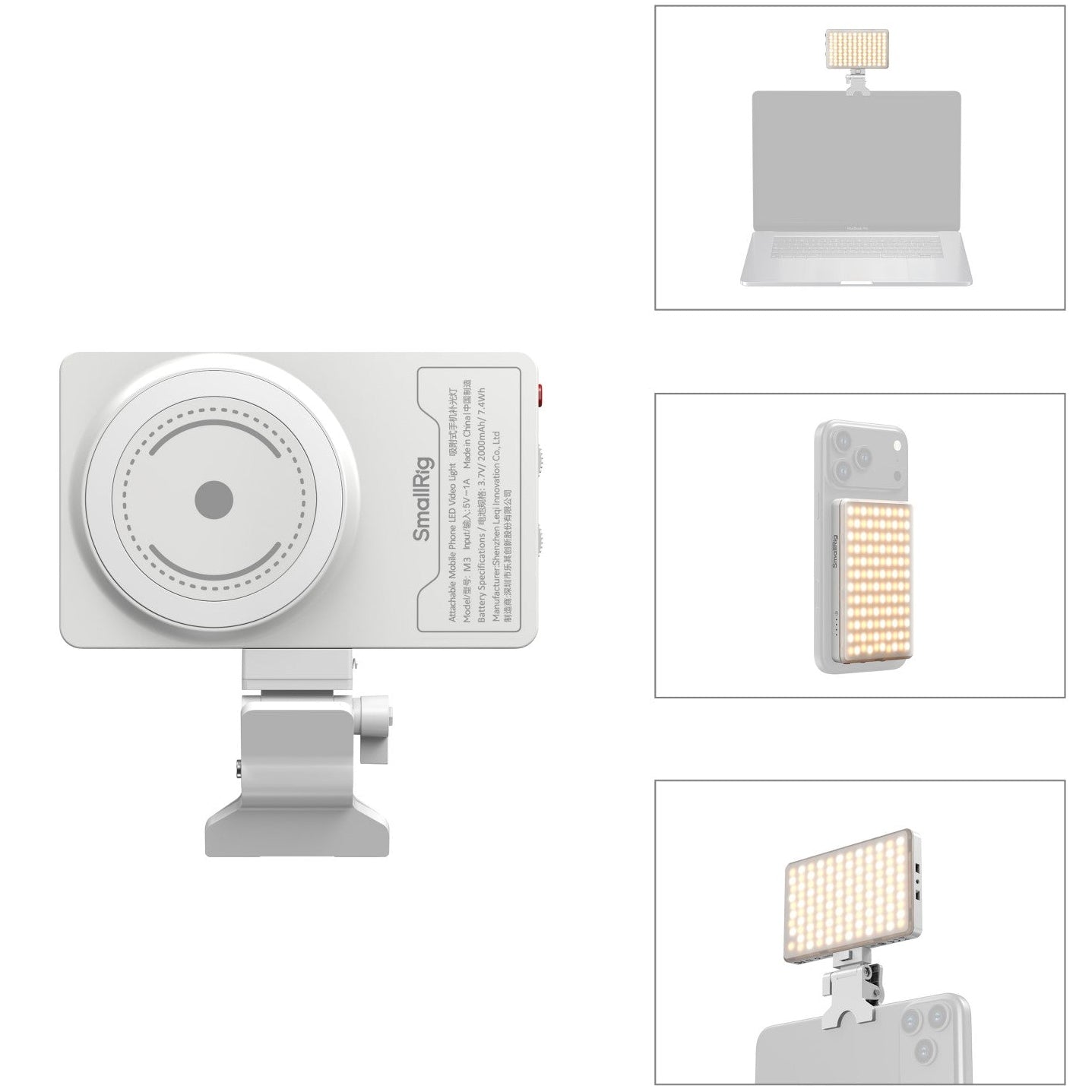 SmallRig M3 Attachable Mobile Phone LED Video Light with Clip