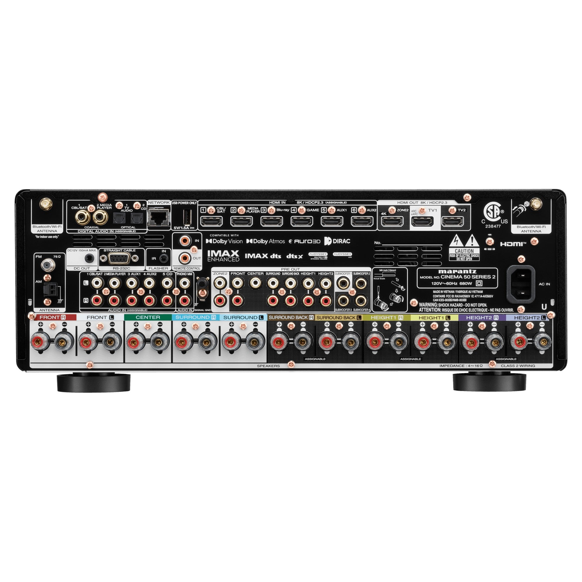 Marantz CINEMA 50 Series 2, Black, rear connections