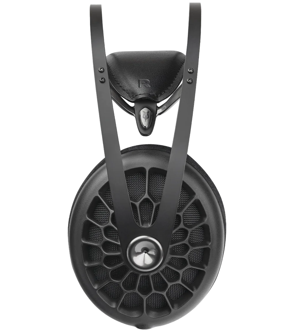 Meze Audio 105 AER wired headphones with sleek black ear cups and adjustable headband, designed for high-quality sound.