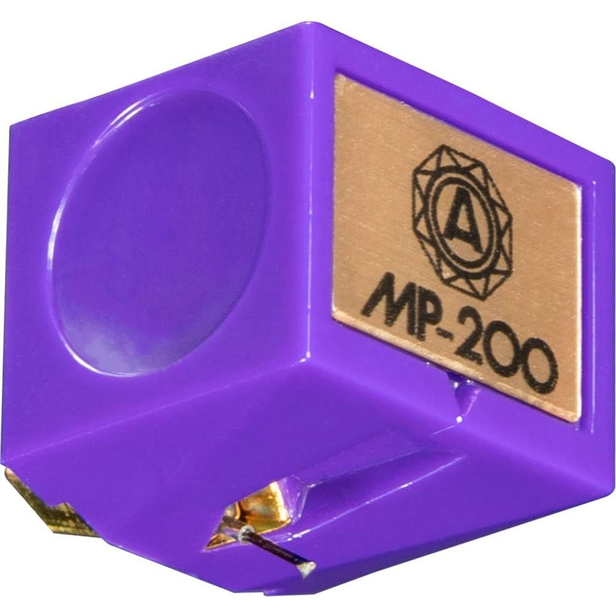 Nagaoka JN-P200 stylus for turntables, featuring a close-up view of the cartridge and stylus tip on a turntable.