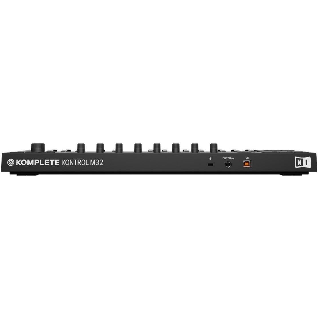 Native Instruments Komplete Kontrol M32 MIDI keyboard with 32 keys, control knobs, and function buttons for music production.