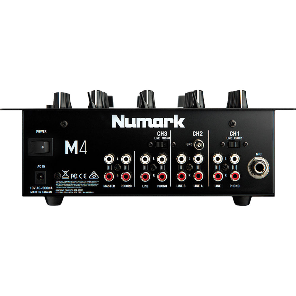 Numark M4 dj mixers, black close up
