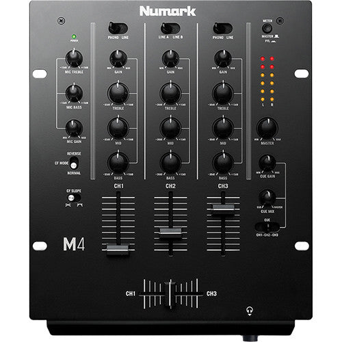 Numark M4 dj mixers, black close up