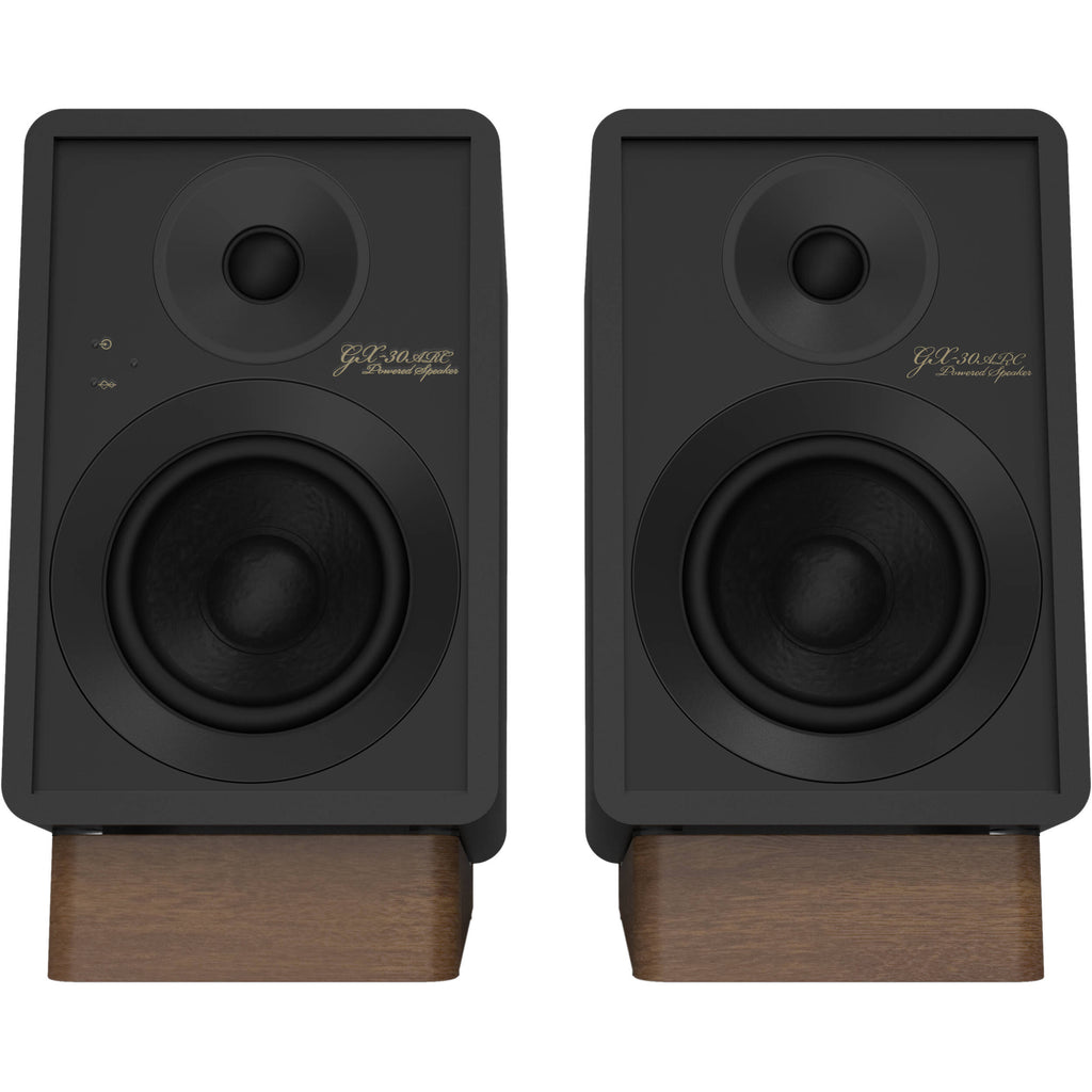 Onkyo GX-30ARC desktop speakers, in black, lifestyle setting