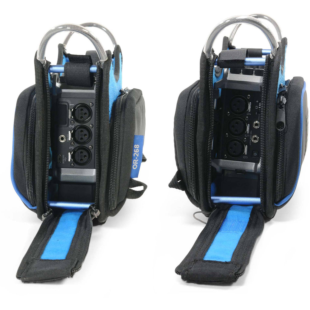 Orca Bags OR-268 microphone bag, side views XLR ports visible.