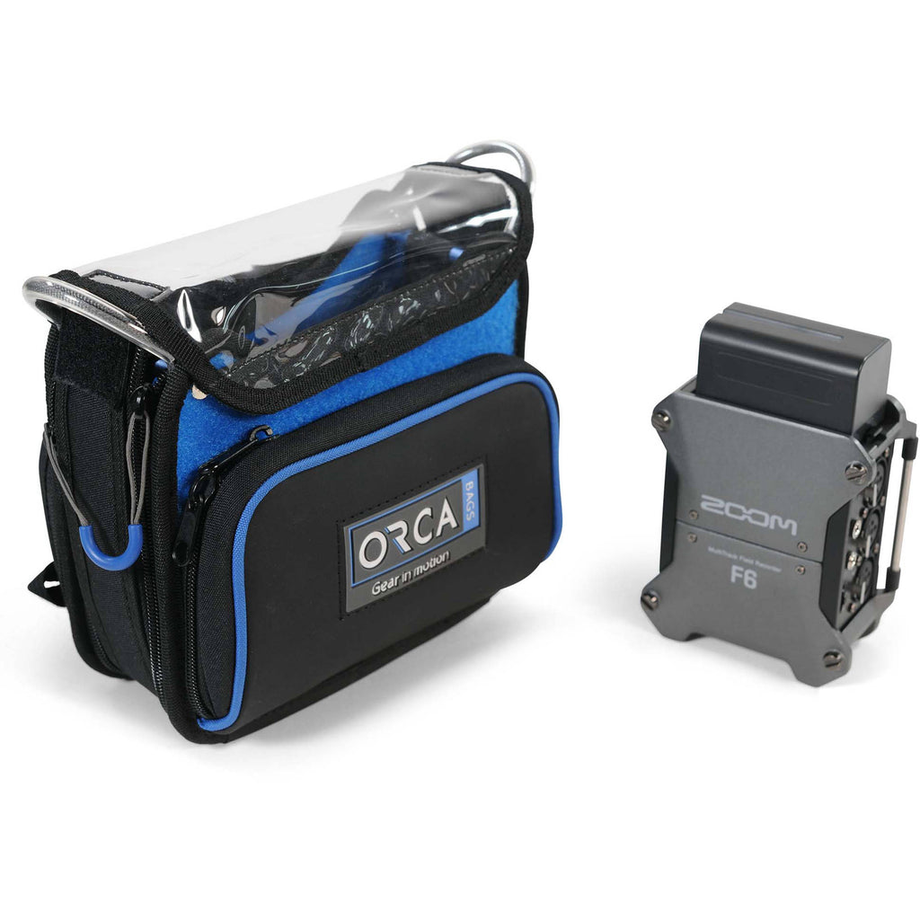 Orca Bags OR-268 microphone bag, bag beside field recorder.