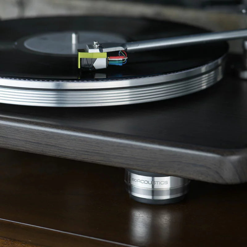 IsoAcoustics Orea Graphite speaker stands with sleek design and sturdy construction for optimal audio performance.