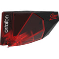 Ortofon 2MR Red turntable cartridge with red stylus and body, designed for high-quality vinyl playback on turntables.