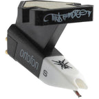 Ortofon OM Q.Bert turntable cartridge with stylus, designed for high-quality vinyl playback on turntables.