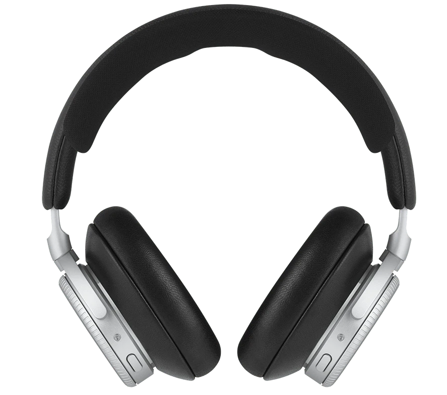 Bang & Olufsen Beoplay H100 wireless headphones in black, front view showcasing sleek over-ear design and premium finish.