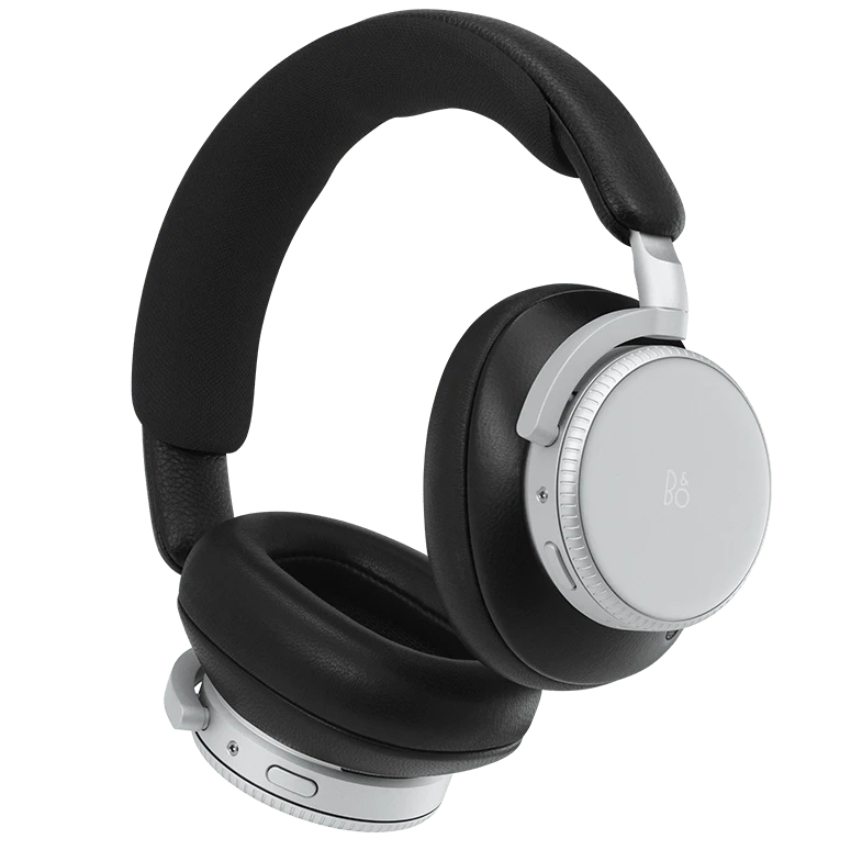 Bang & Olufsen Beoplay H100 wireless headphones in black, showing sleek over-ear design and plush ear cushions.