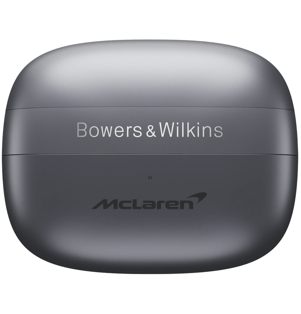 Bowers & Wilkins Pi8 wireless in-ear headphones with sleek black design and ergonomic fit, featuring ear tips and charging case.