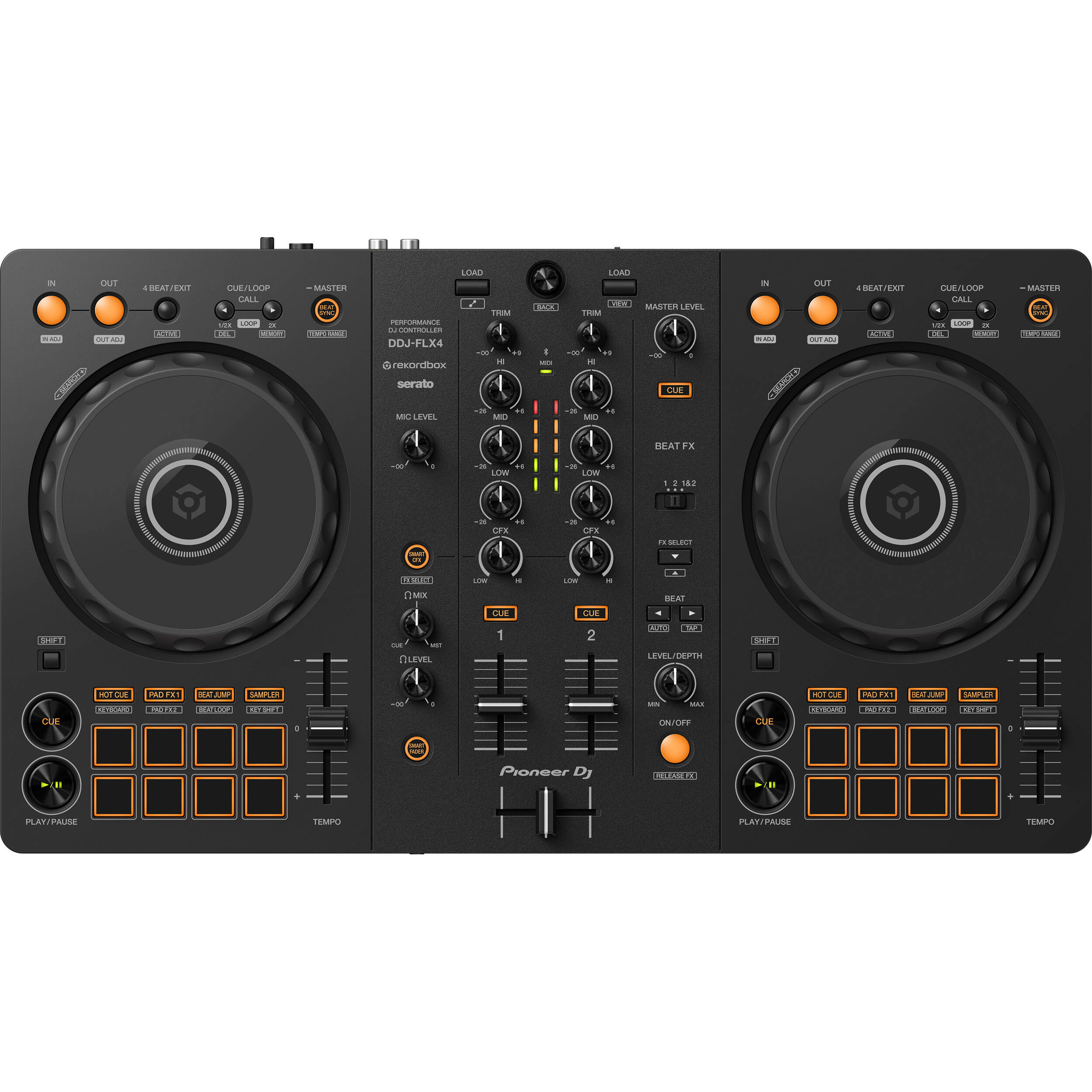 Pioneer DJ DDJ-FLX4 2-channel DJ controller, in black
