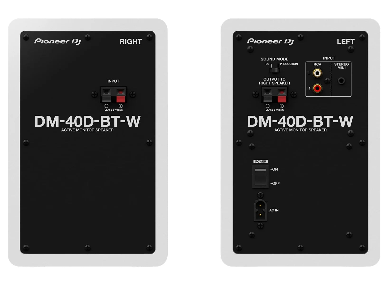 Pioneer DM-40D-BT desktop speakers, rear view