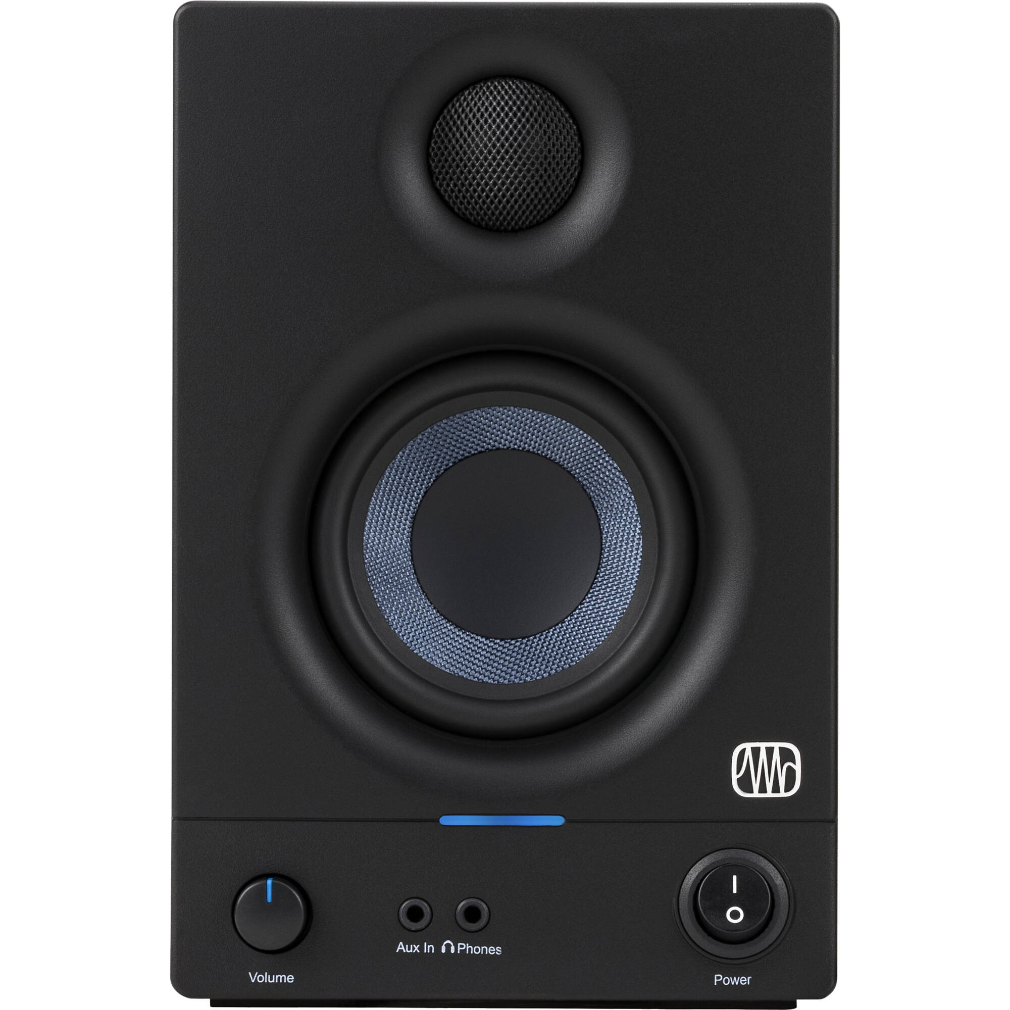 PreSonus Eris 3.5 2nd Gen desktop speakers, in black, lifestyle setting