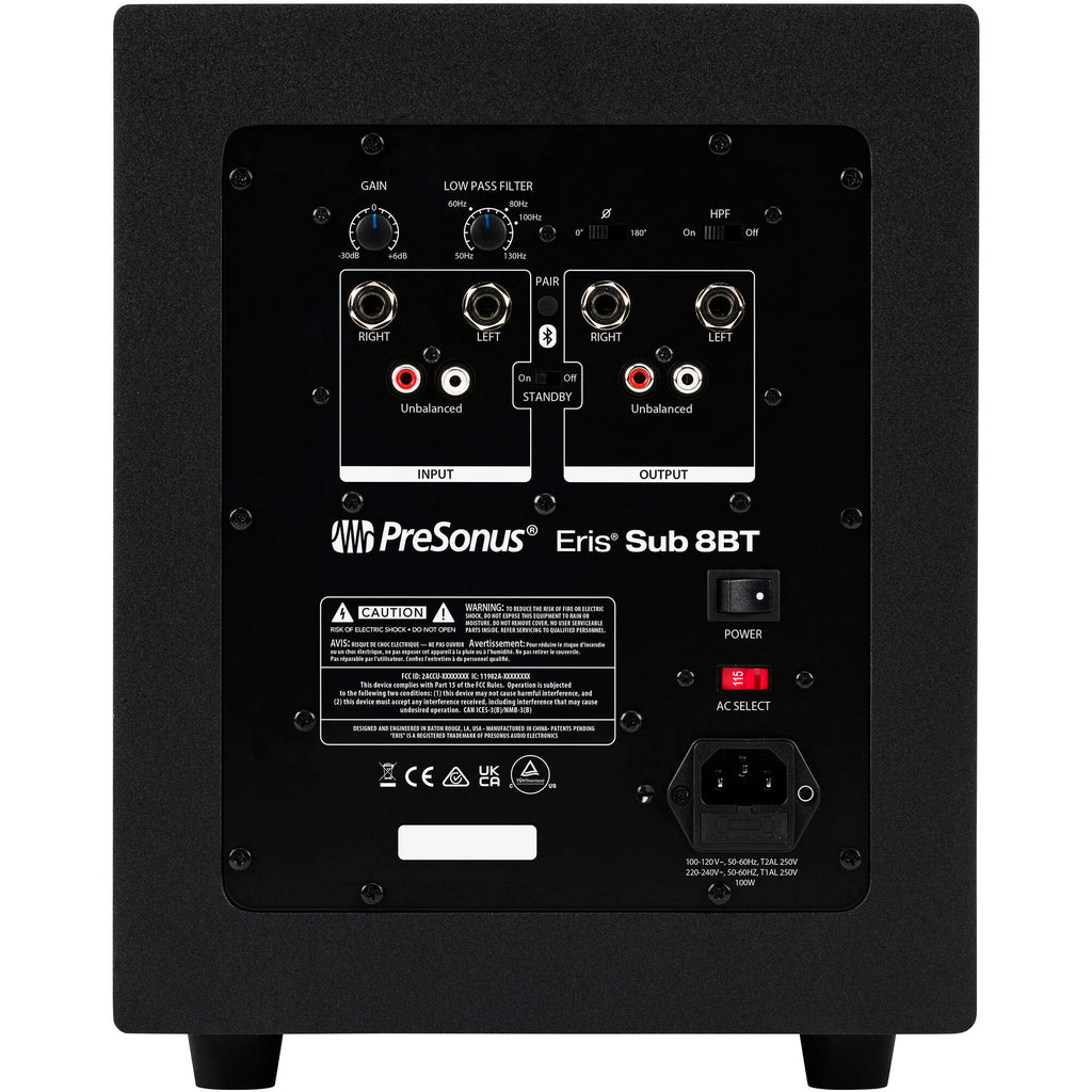 PreSonus Eris SUB 8 BT 2nd Gen subwoofer in black
