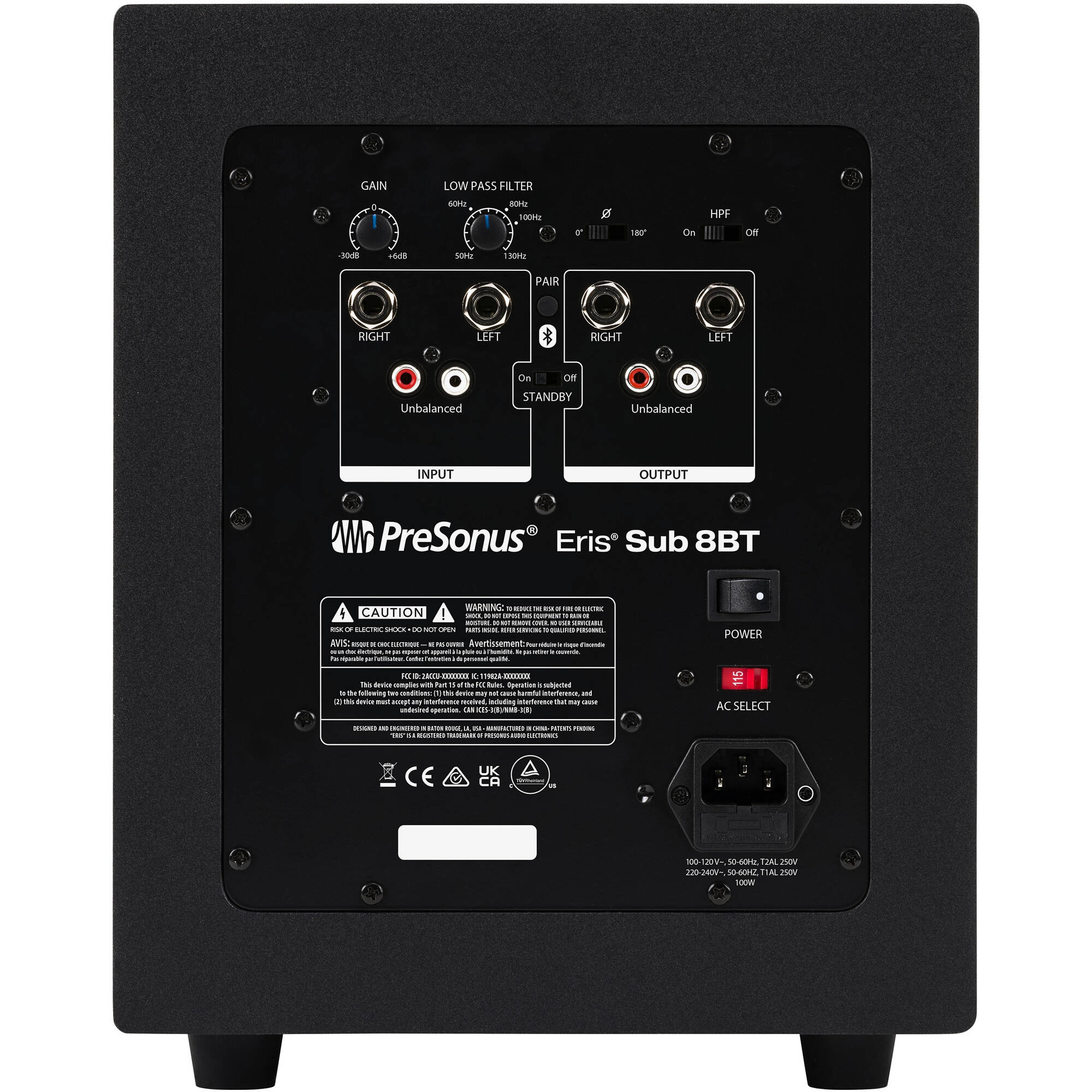 PreSonus Eris SUB 8 BT 2nd Gen subwoofer in black