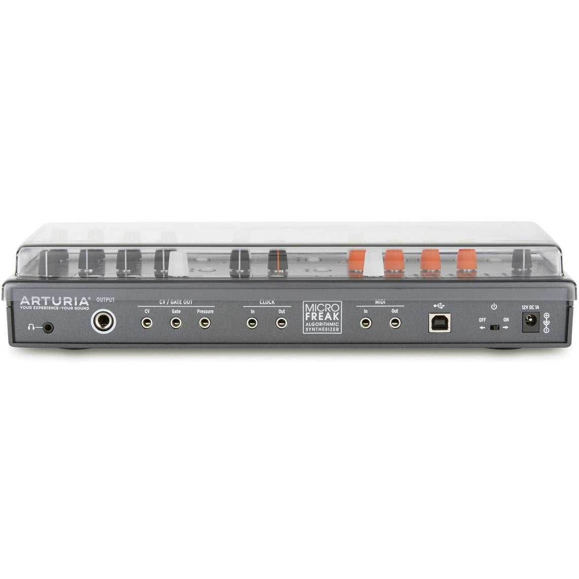 Decksaver Arturia Microfreak cover protecting the synthesizer from dust and damage, made of durable, transparent material.