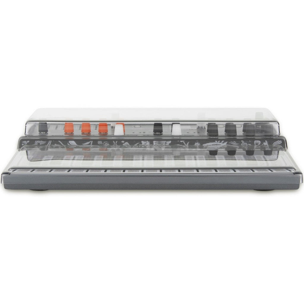 Decksaver Arturia Microfreak cover, protective plastic cover designed to fit and shield the Arturia Microfreak synthesizer.