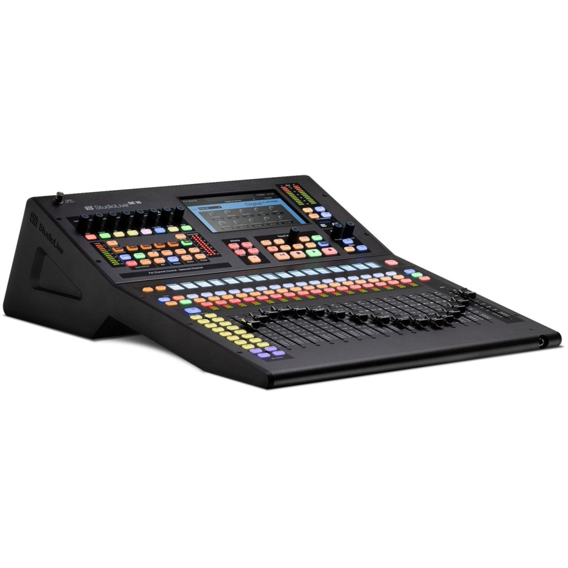 PreSonus StudioLive Series III SE 16 digital mixer with multiple knobs, faders, and a digital display for professional audio control.