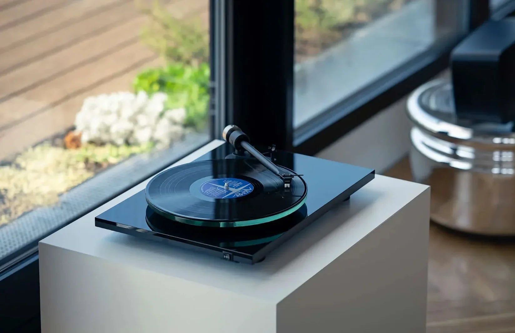 Pro-Ject T2 Super Phono turntable, lifestyle setup, in black