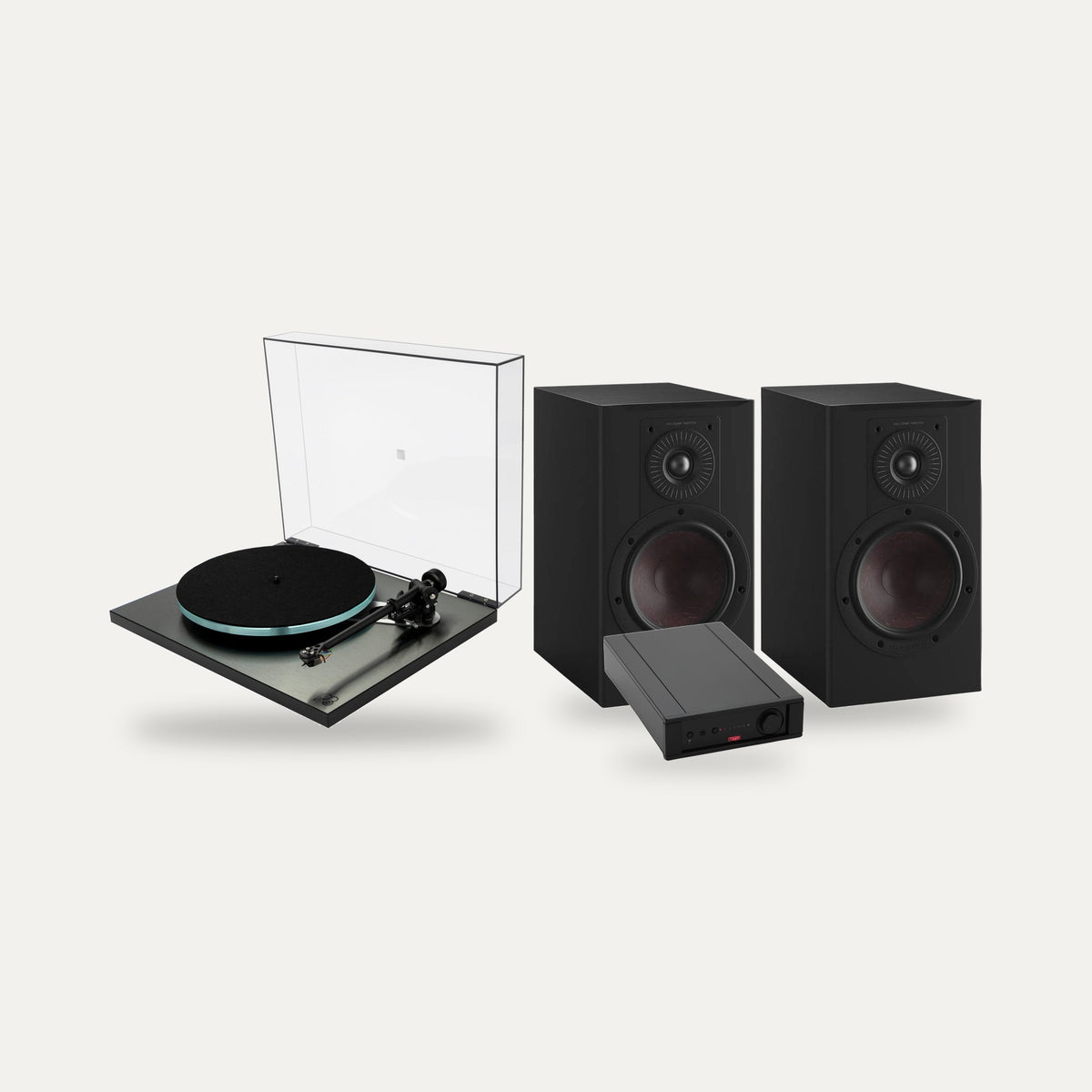 Rega Planar 3 RS + Rega Brio MK7 + DALI Opticon 2 MK2 Vinyl System – Speaker Finish Black Satin