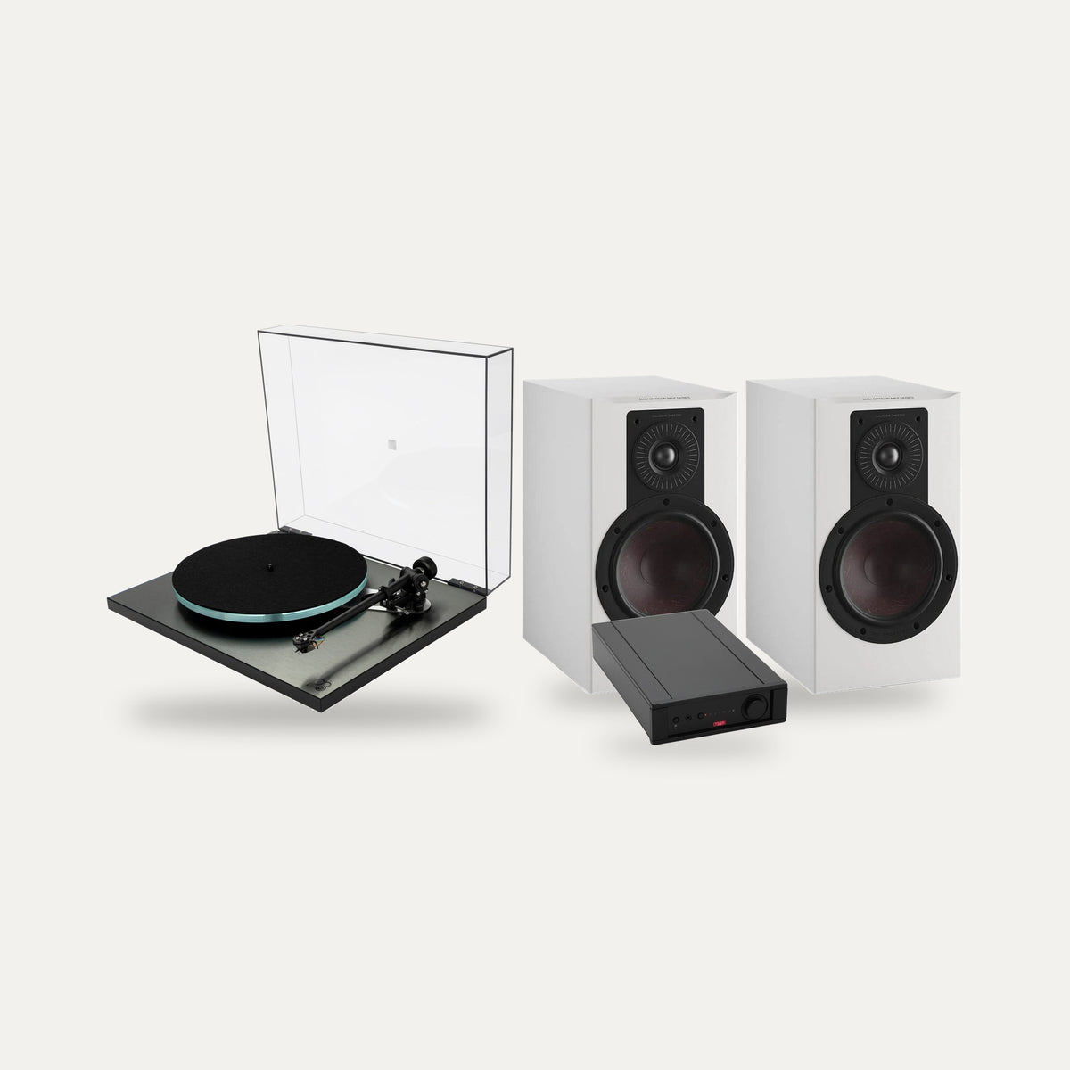 Rega Planar 3 RS + Rega Brio MK7 + DALI Opticon 2 MK2 Vinyl System – Speaker Finish White Satin