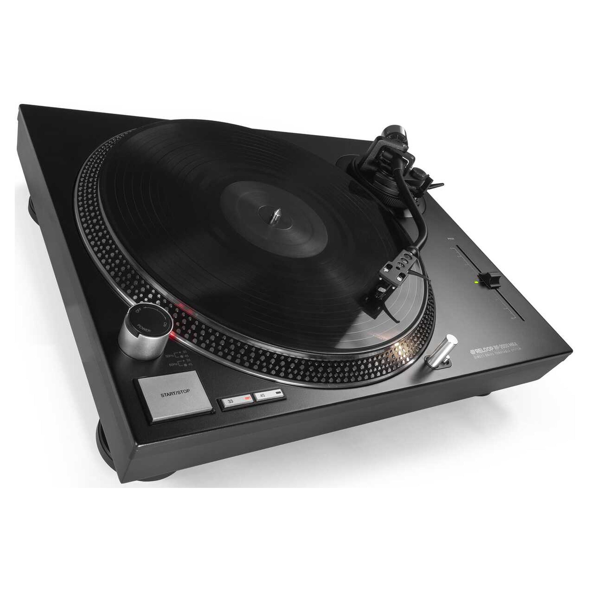 Reloop RP-2000 MK4 Black DJ turntable, perspective view