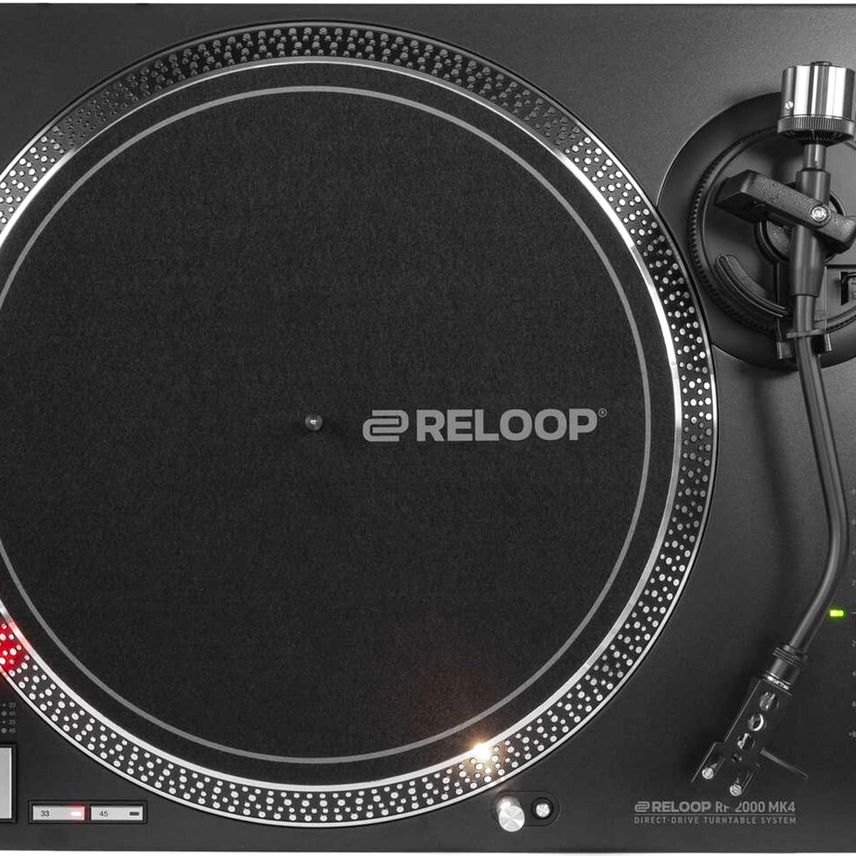 Reloop RP-2000 MK4 platter and tonearm close-up