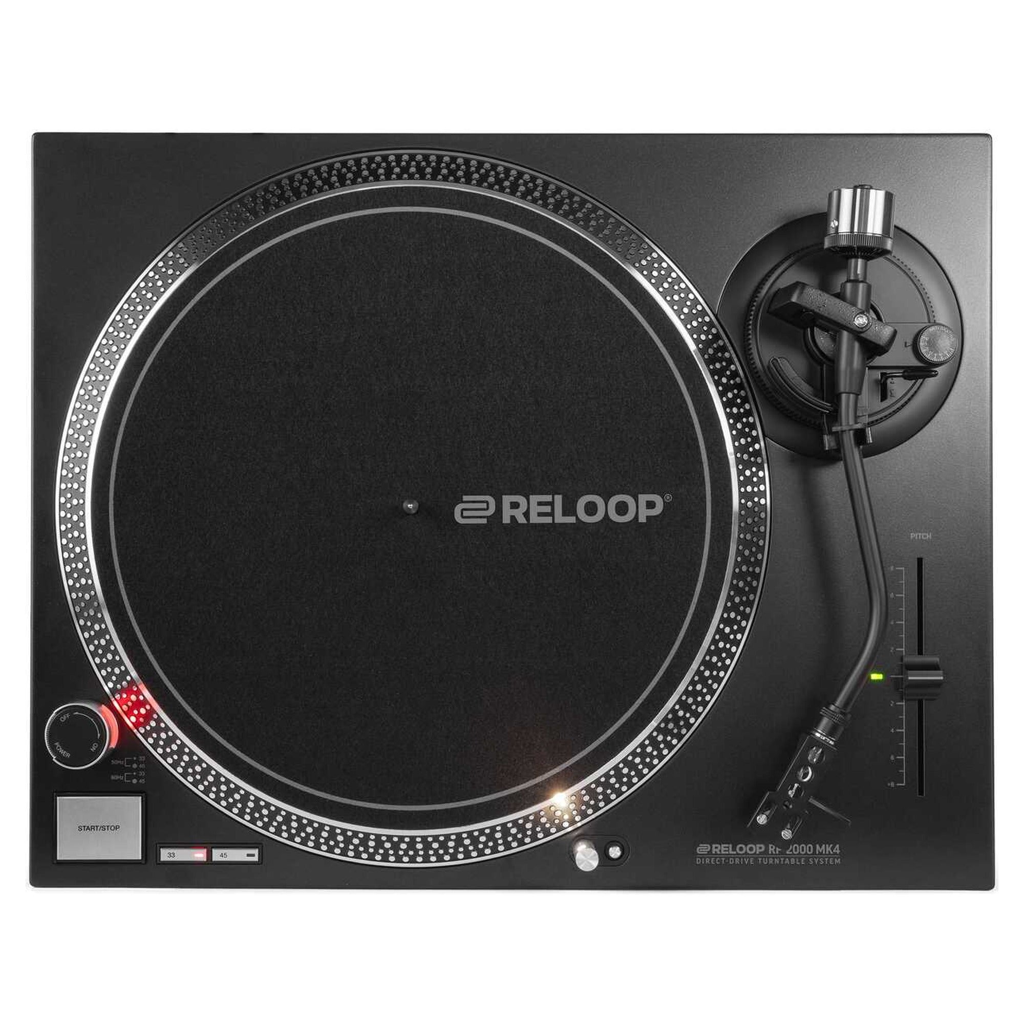 Reloop RP-2000 MK4 Black DJ turntable, top view