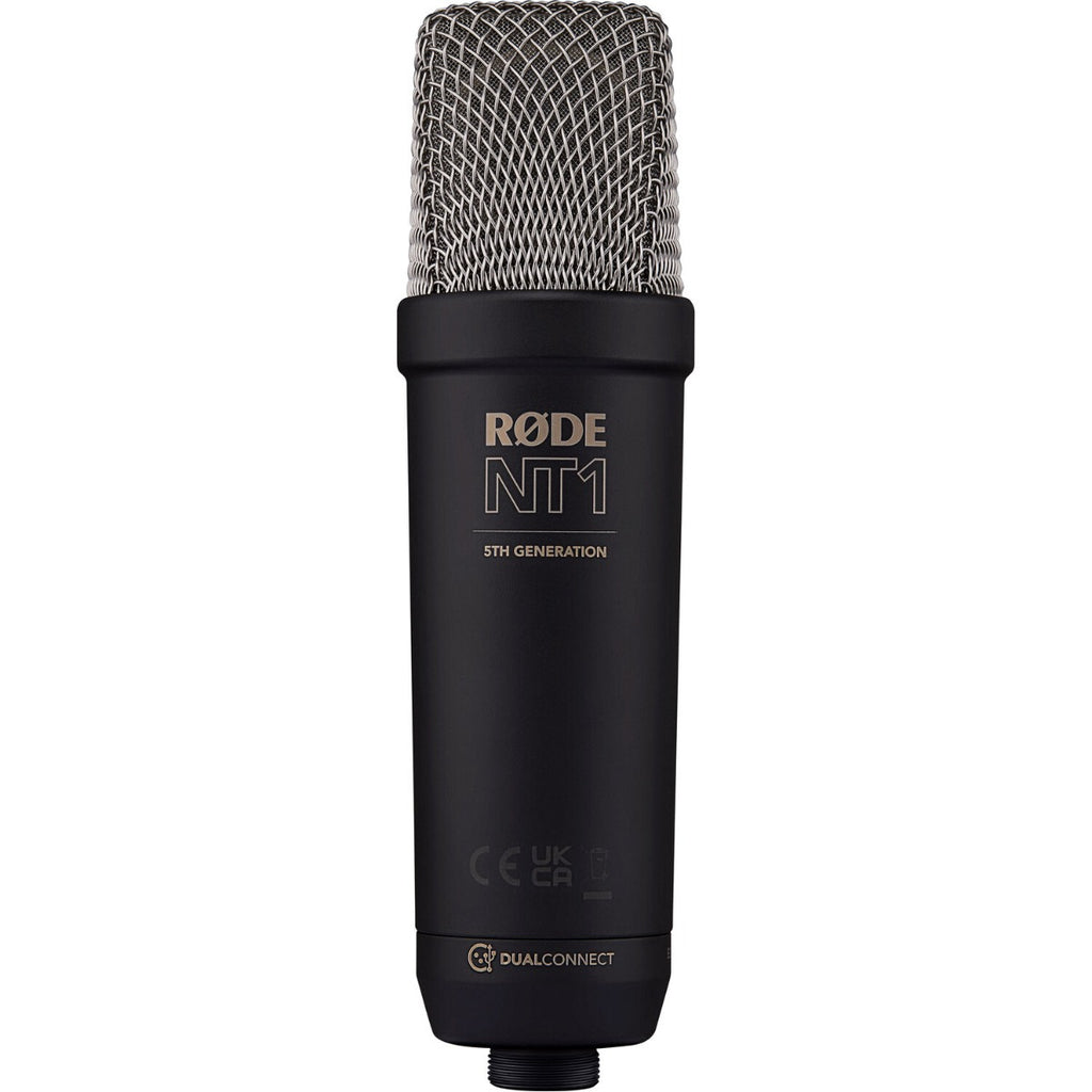 Rode NT1 GEN5 condenser microphone, black, front view