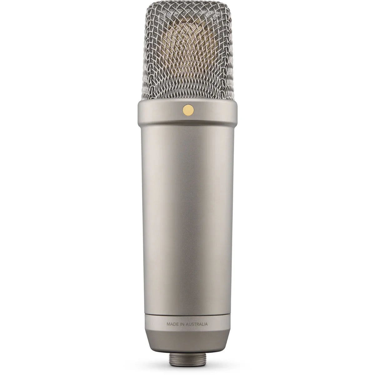 Rode NT1 GEN5 condenser microphone, silver, front view