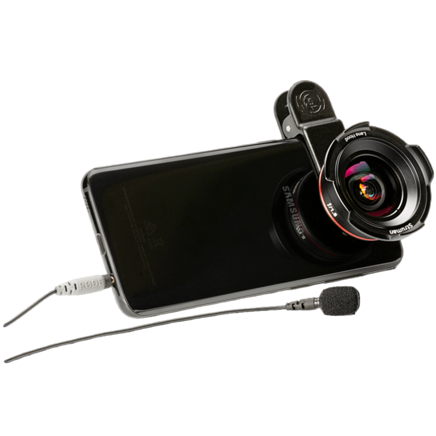 Rode smartLav+ lavalier microphone, lifestyle shot