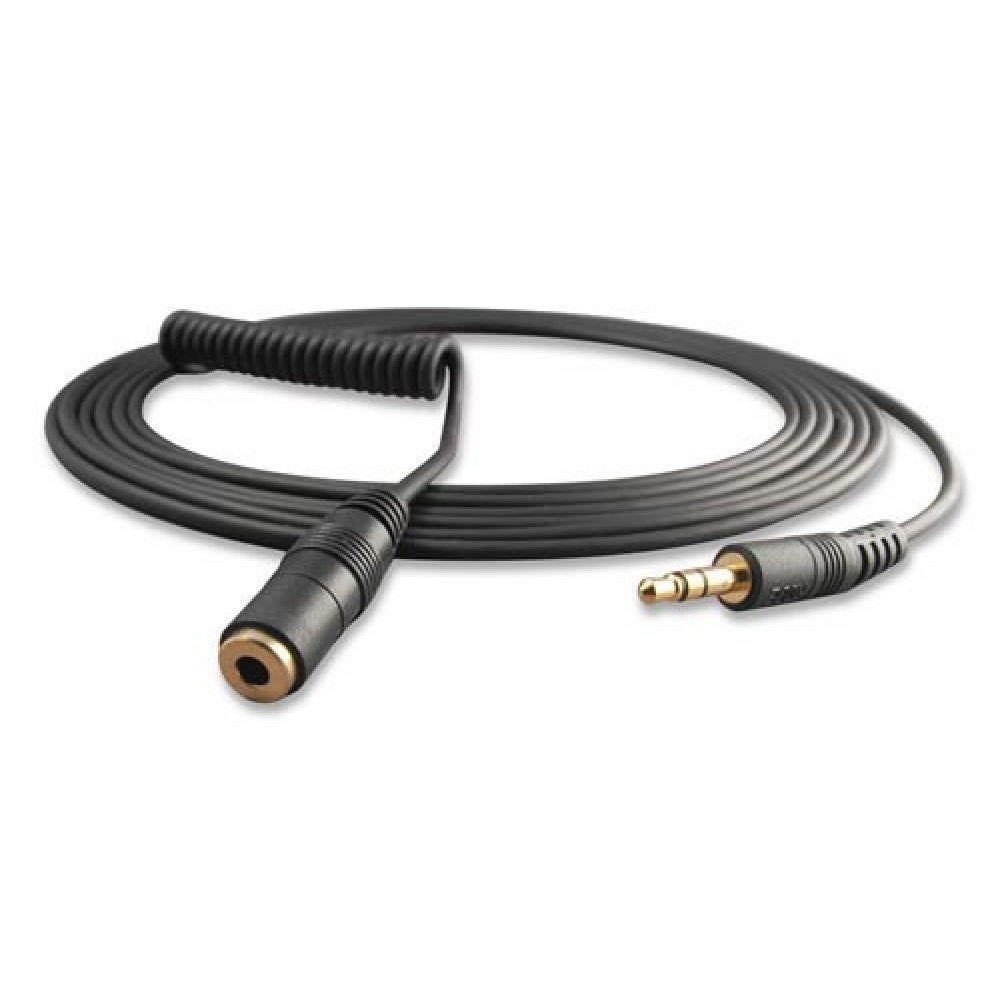 Rode VC1 stereo mini male to female TRS cable, 3-meter length, for Rode VideoMic and audio equipment, black cable with connectors