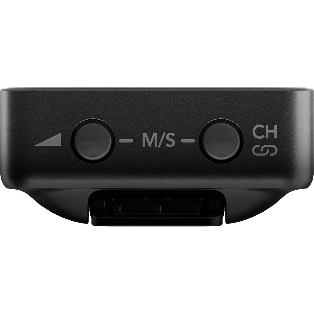 Rode Wireless PRO wireless microphone system, close-up of receiver controls